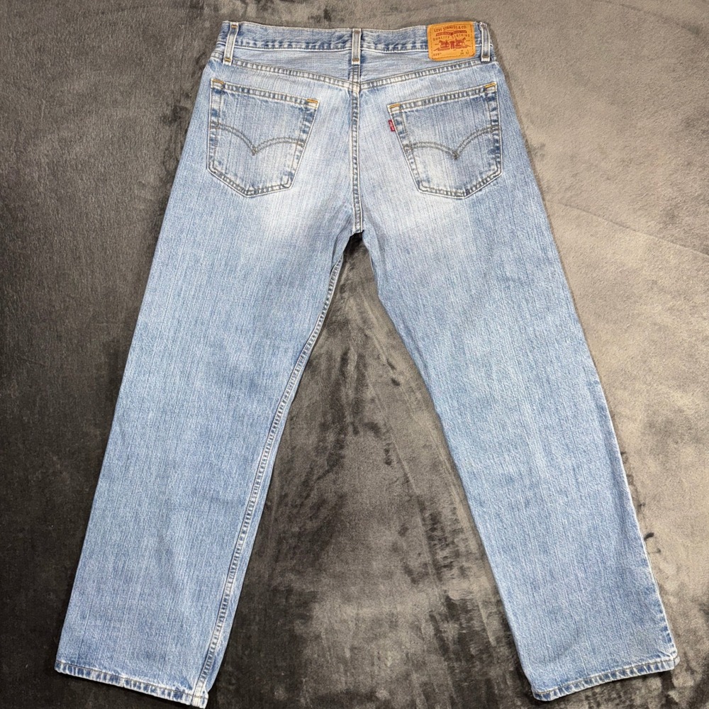 Vintage 2002 Levi's 529 Jeans Mens 34x32 Low Rise Straight Blue Denim Y2K 0502 - Picture 2 of 16